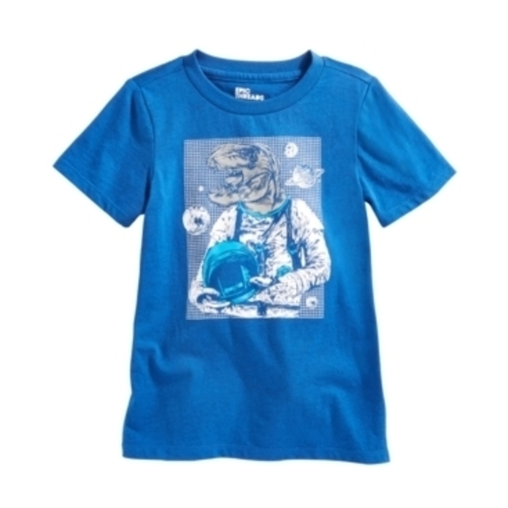 Epic Threads Boys' Blue Dino T-Shirt, Size 5